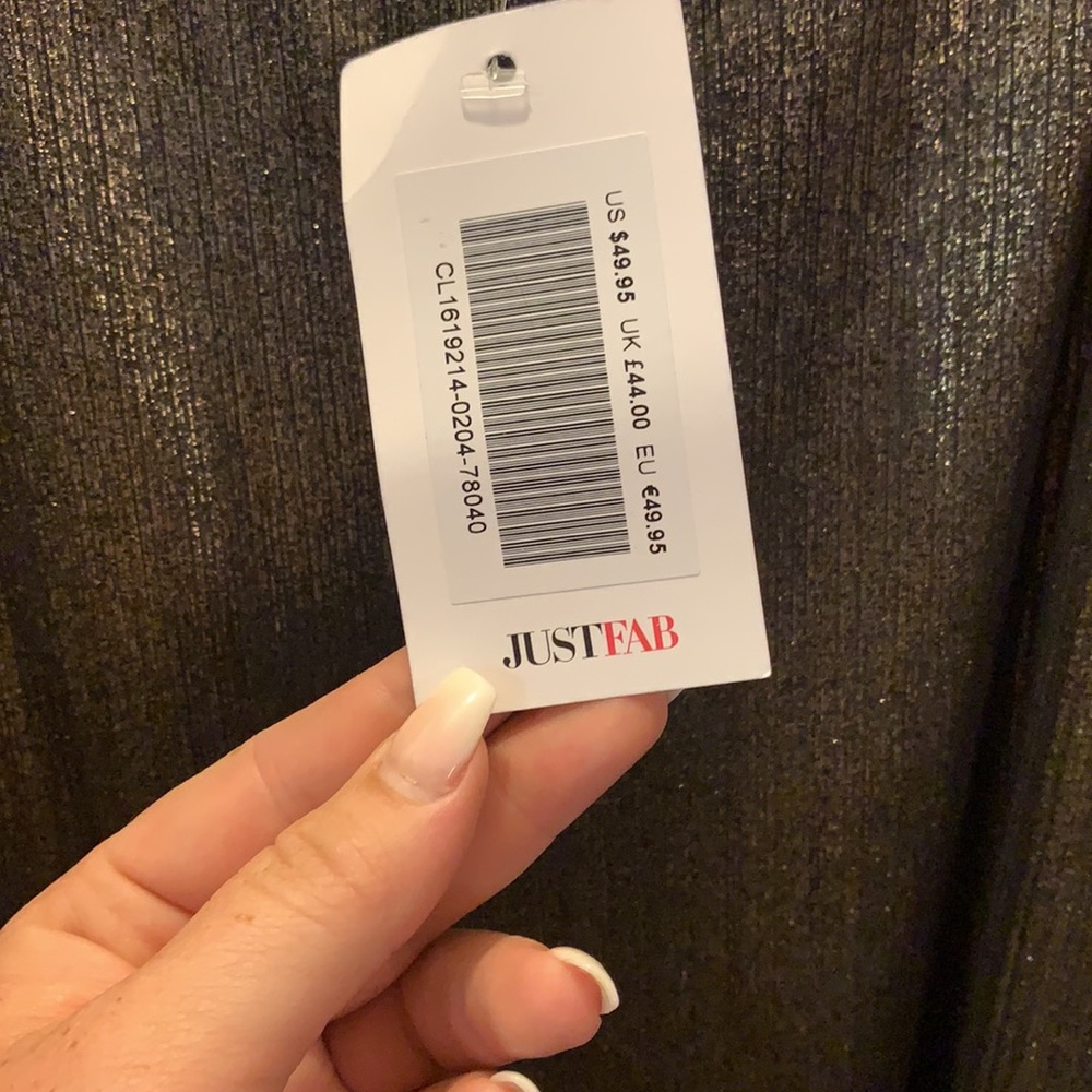 NWT just fab gold shimmer slip dress s XL - Picture 2 of 4